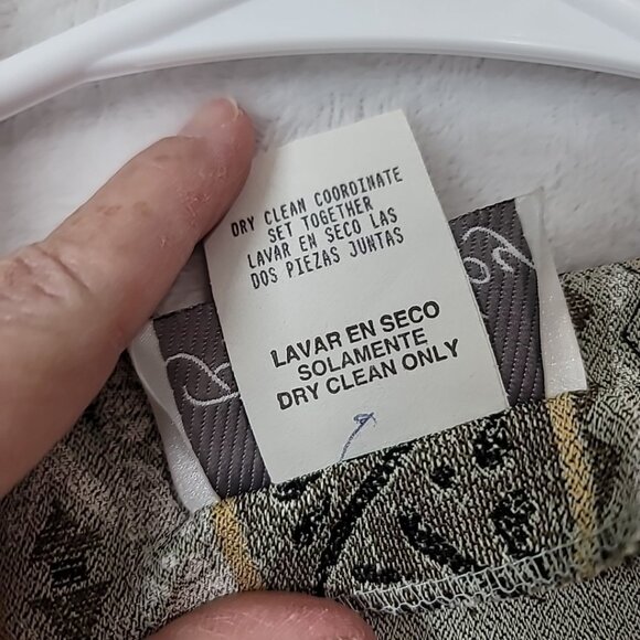 Vtg Pride & Joy Womens Size 12P Green Swirl Geometric Design Cross Over Buttons - Picture 8 of 16